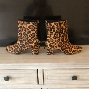 Jcrew animal print calf booties never worn size 8